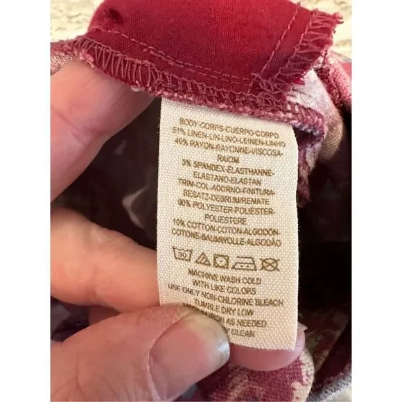 Free People Wild Plum Linen Blend Shorts Size 10 - Picture 6 of 6